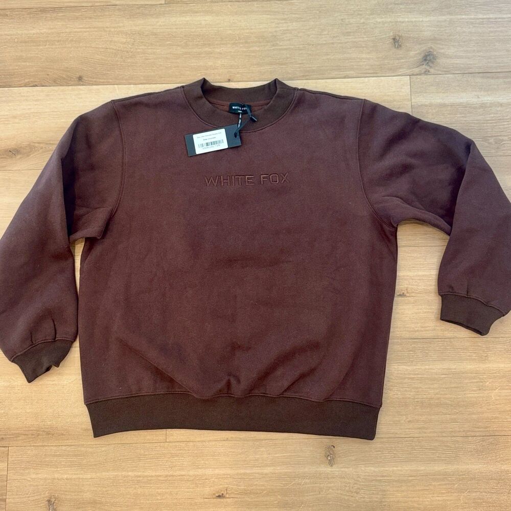 NWT* White Fox Stay Lifted Oversized Sweatshirt in Bitter Chocolate - S/M - Picture 5 of 8